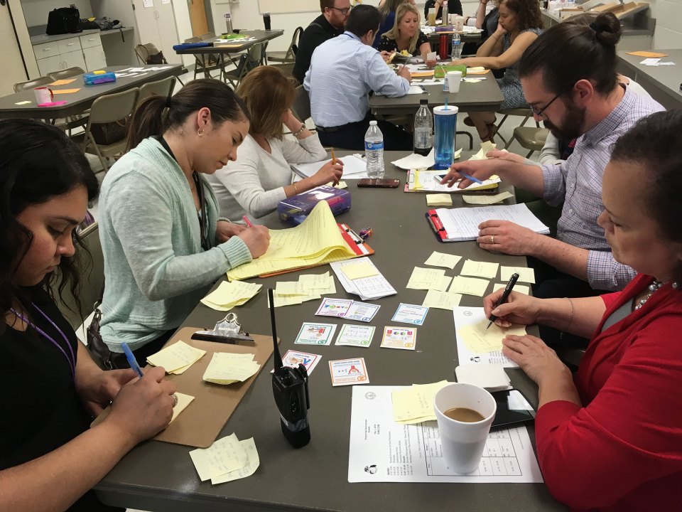 Instructional rounds, this year focused on math, are one way Berwyn North is ratcheting up achievement. District superintendent, Carmen Ayala, is pictured bottom right.