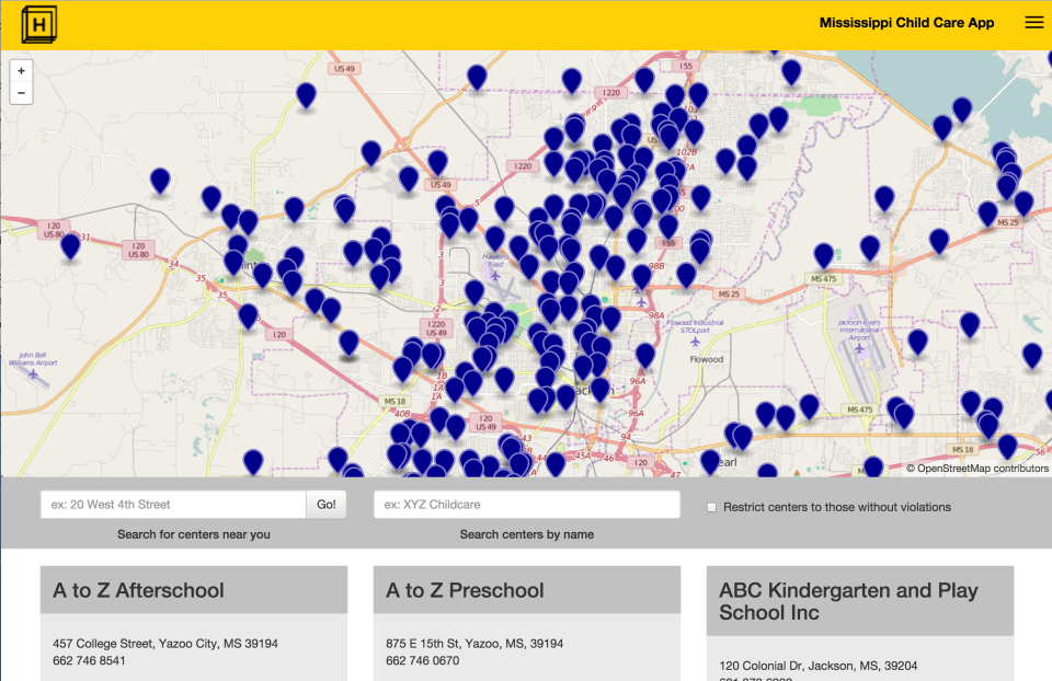 CLICK HERE TO SEE AN INTERACTIVE MAP OF CENTRAL MISSISSIPPI CENTERS